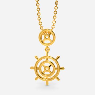 Ship Wheel Wonder Gold Pendants