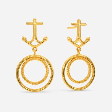 Anchor Deep Gold Earrings