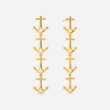 Whimsical Anchor Gold Earrings