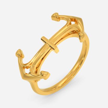 Whimsical Anchor Gold Rings