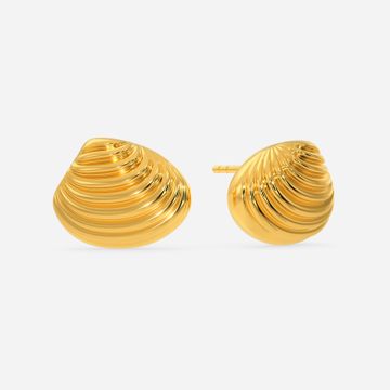 Classy Shells Gold Earrings