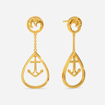 Exquisite Waves Gold Earrings
