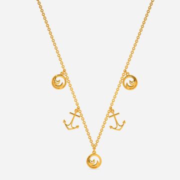 Exquisite Waves Gold Necklaces