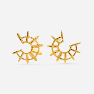 Exuberant Wheels Gold Earrings