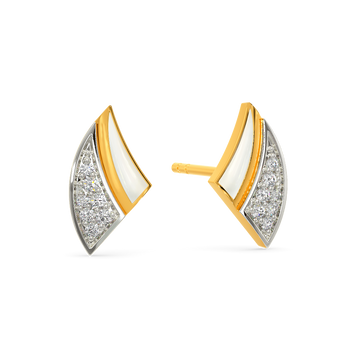 White Edged Diamond Earrings