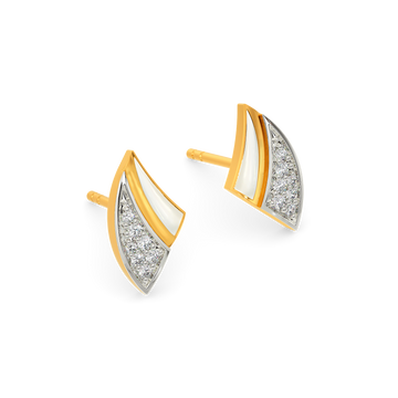 White Edged Diamond Earrings