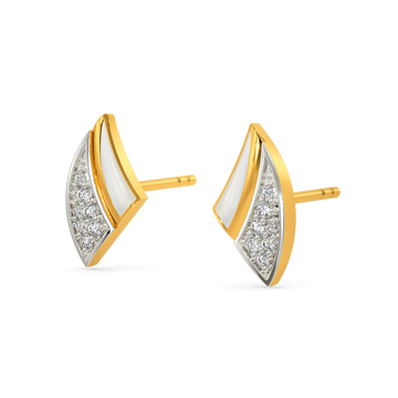 White Edged Diamond Earrings