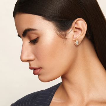 White Edged Diamond Earrings