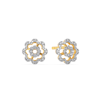 Floral Mode Diamond Earrings