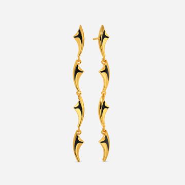 Crown N Swords Gold Earrings