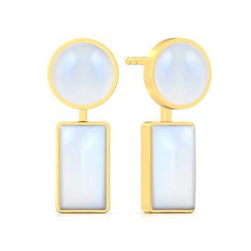 Chic White Gemstone Earrings