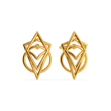 Orbital Spikes Gold Earrings