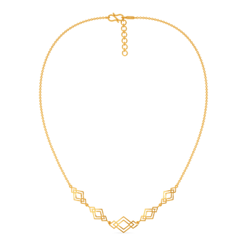 Rhombo Layer Gold Necklaces