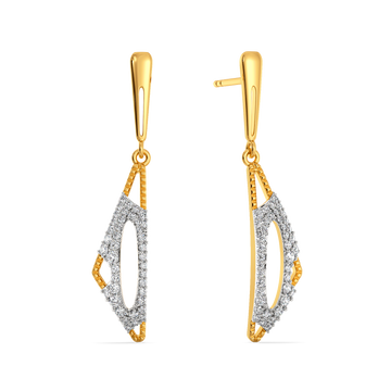 Modern Trendy Cutout Diamond Earrings