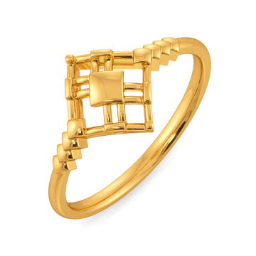 Think Plaid Gold Rings