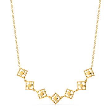 Think Plaid Gold Necklaces