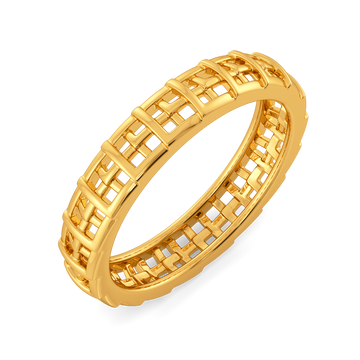 Trend in Plaid Gold Rings