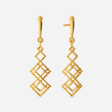 Checked In Gold Earrings