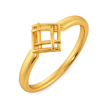 Checked In Gold Rings