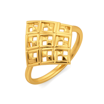 Perfectly Plaid Gold Rings