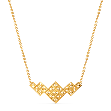 Perfectly Plaid Gold Necklaces
