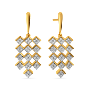 Plaid it Cool Diamond Earrings