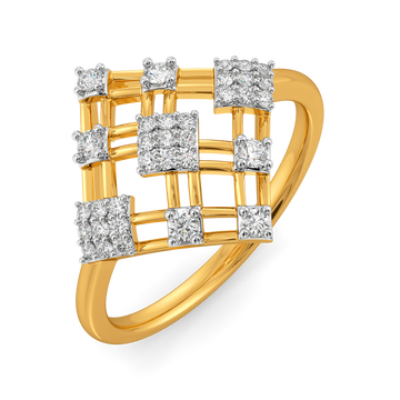 Plaid Moment Diamond Rings