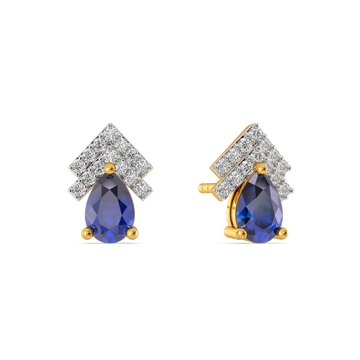 Crowned in Blue Diamond Earrings