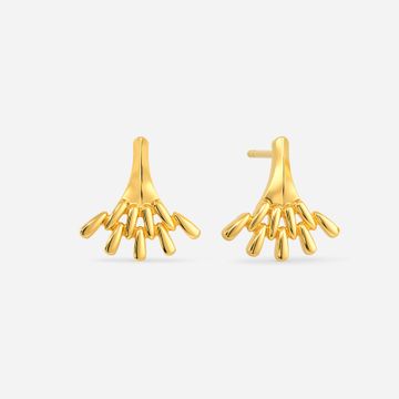 Fixed on Zips Gold Earrings