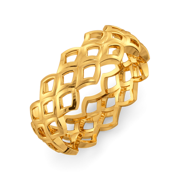 Serpentine Markings Gold Rings