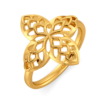 Serpentine Imprint Gold Rings
