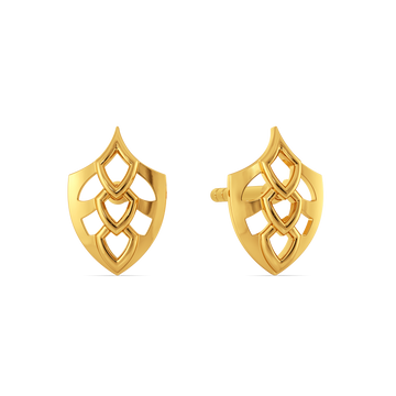 Serpentine Imprint Gold Earrings