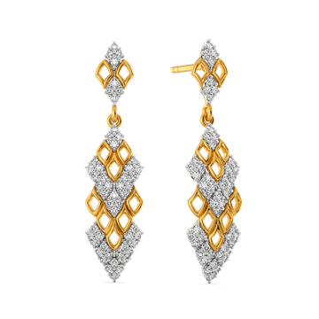 Patterned Power Diamond Earrings