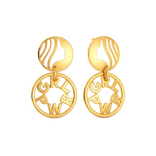 Girl Power Gold Earrings