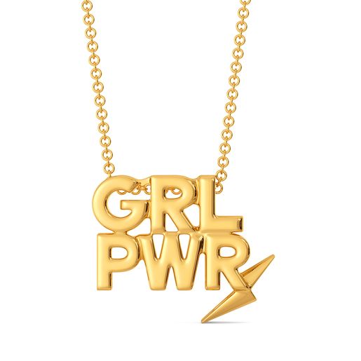 Girl Power Gold Pendant