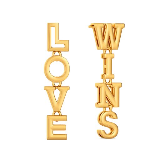Love Wins Gold Earrings