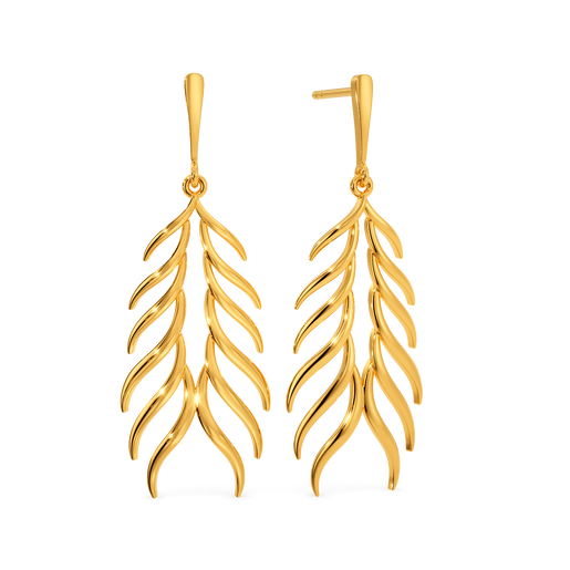 Feathers Vogue Gold Earrings