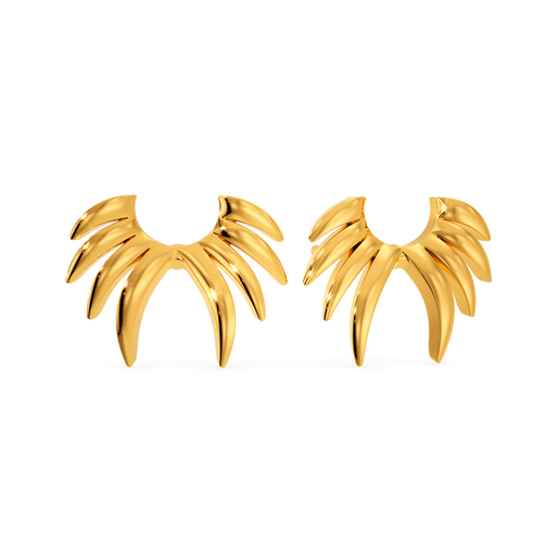 Feather Boa Gold Earrings