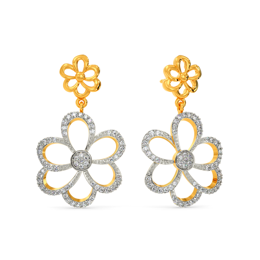 Floral Cascade Diamond Earrings