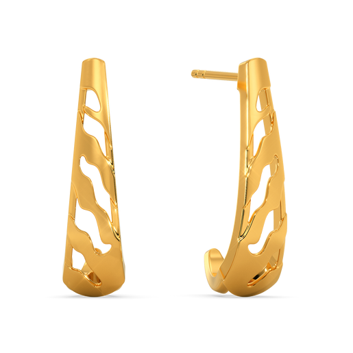 Perfectly Striped Gold Earrings