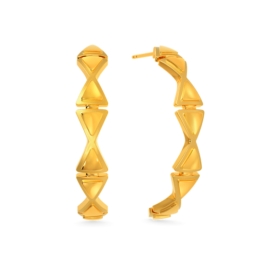 Edgy Power Gold Earrings