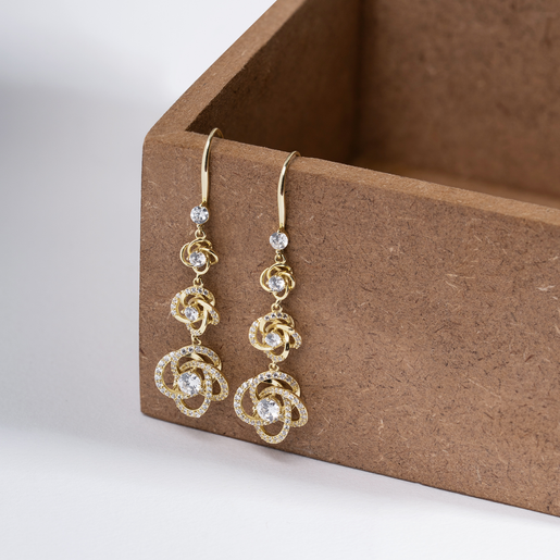 Golden Halo Silver Earrings