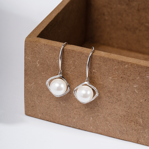 Pearl Embrace Silver Earrings