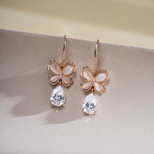 Blush Glow Silver Earrings