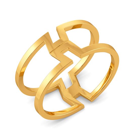 Pleats N Folds Gold Rings