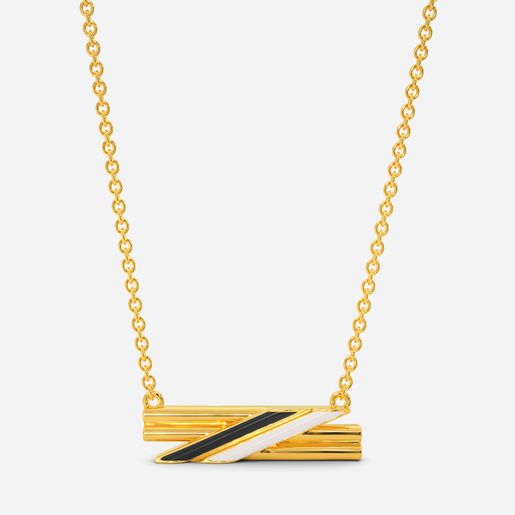 Stripe Swipe Gold Necklaces