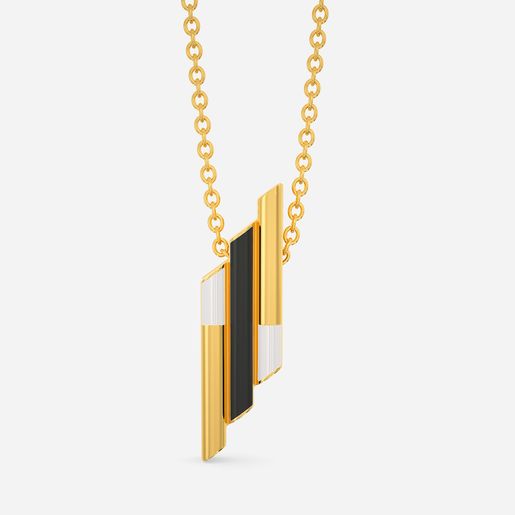 Code O Stripe Gold Pendants
