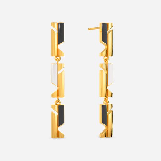 Stripe Two Gold Earrings
