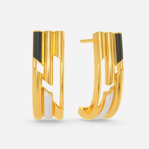 Chevron Play Gold Earrings