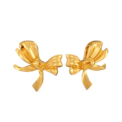 Breezy Bows Gold Earrings